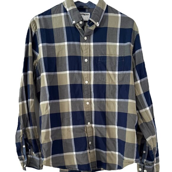 Express Slim Fit Soft Wash Plaid Button-Down Shirt - Picture 1 of 7